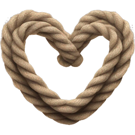 Rope in a lightet heart emoji