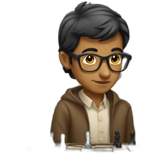 Indian nerd playing chess emoji
