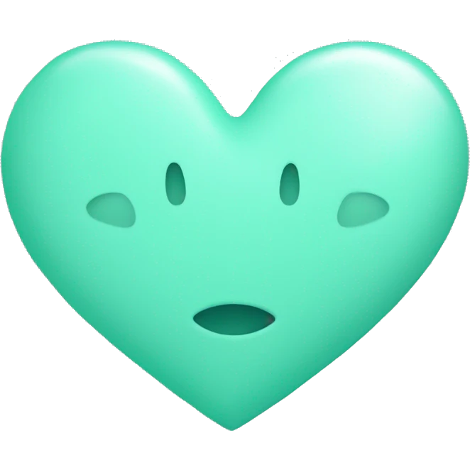 Mint blue heart  emoji