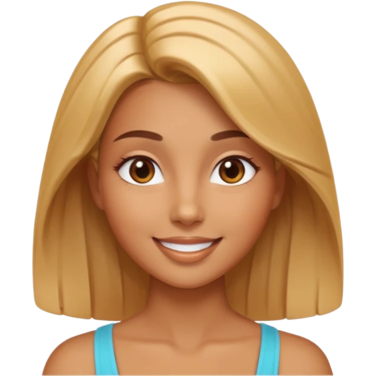 Create a 3D emoji in iOS emoji aesthetic style of a beautiful woman. She has smooth skin, shiny hair, soft facial features, and a gentle warm smile. Lighting is bright and balanced, with clean white background and soft shadows. The design should look expressive, glossy like real iPhone emojis

 emoji
