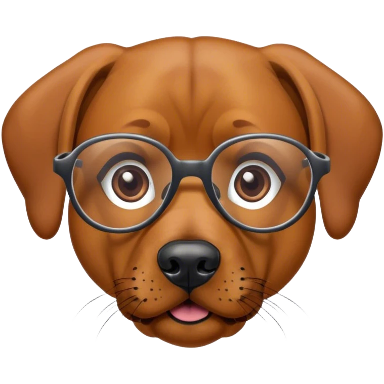 ridgeback Dog with glasses  emoji