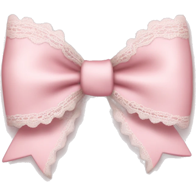 light pink bow with lace trimming the bottom emoji