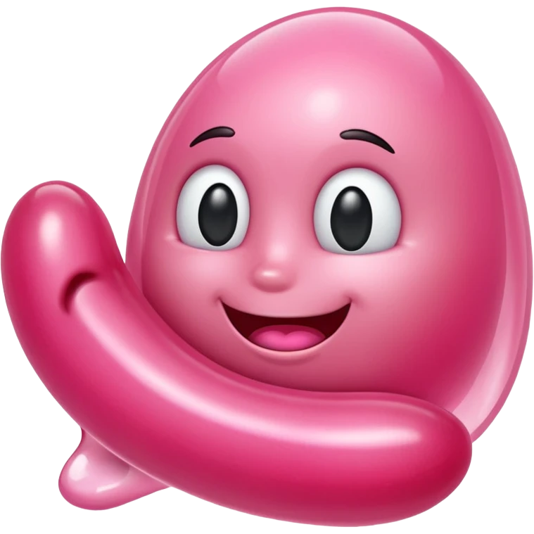 realistic pink jelly bean, photorealistic style emoji