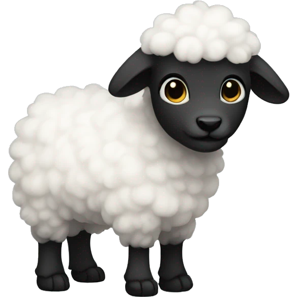 little sheepie with black face and short legs emoji