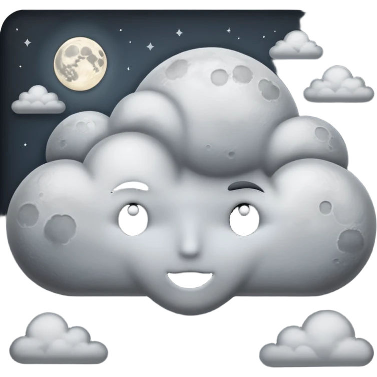 پنهان شدن ماه توسط ابر emoji