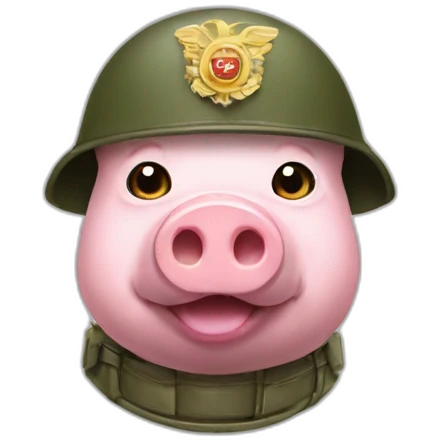 pig in military helmet FAST emoji