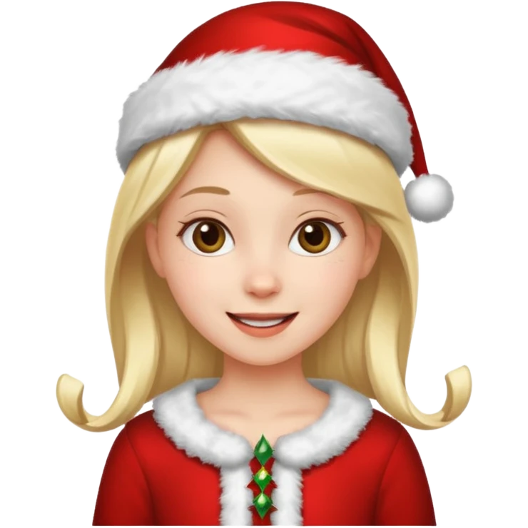 menina trajes natalinos e um olhar feliz emoji