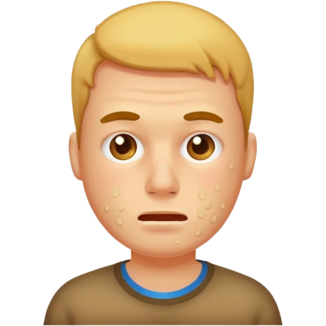 man with lots of acne face emoji