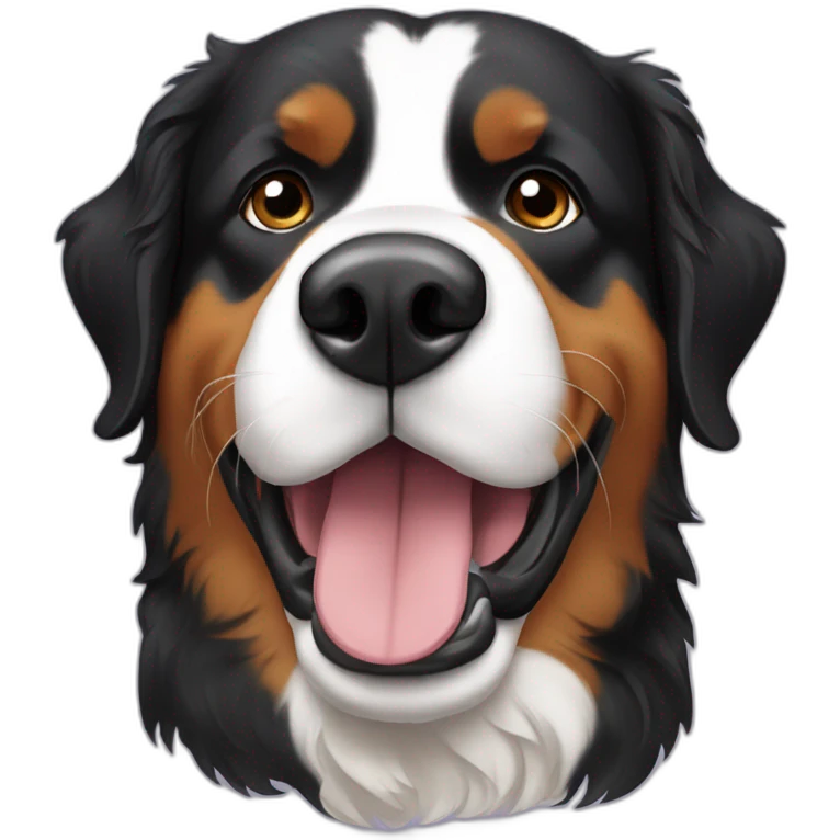 bernese mountaind dog in a ferry emoji