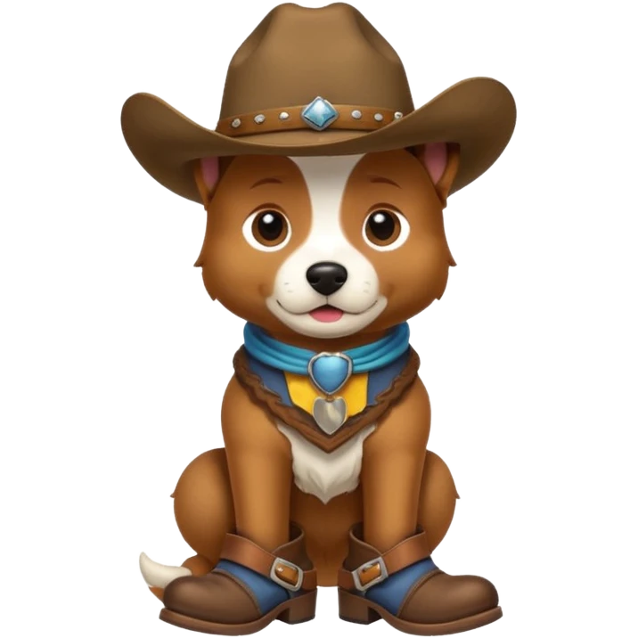 Dog dog dog dog cowboy emoji
