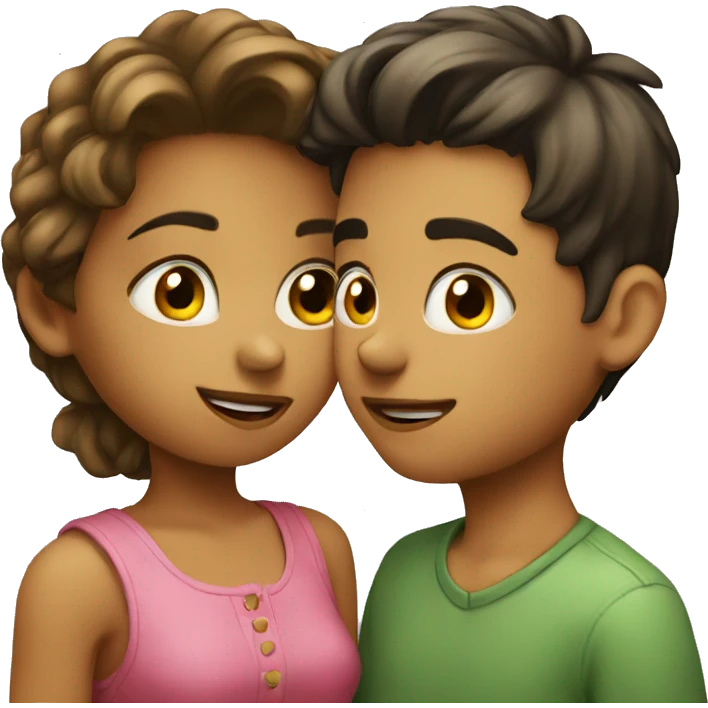 Boy and girl kissing emoji