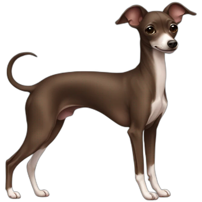 full body all brown and black italian greyhound chihuahua emoji