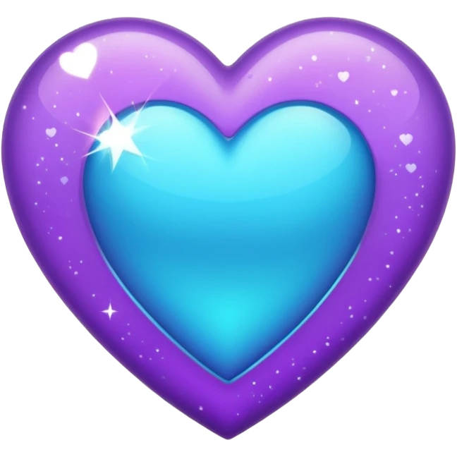 glitter purple and cian heart emoji