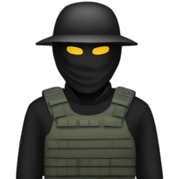 masked army man black emoji emoji