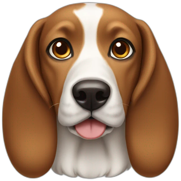 Dog-beaggle-brown-and-white emoji