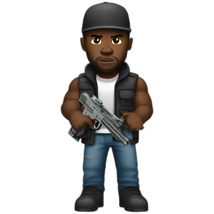 50 cent bulletproof with 2 guns emoji