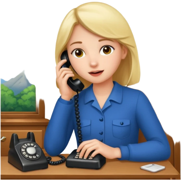 girl talking on telephone in her room emoji