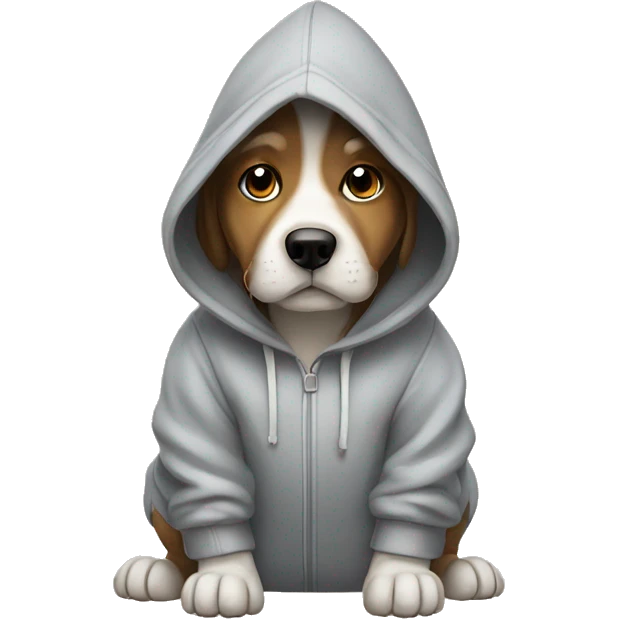 Dog wearing a hoodie emoji