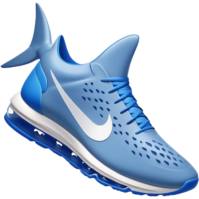A shark with blue Nike shoes emoji