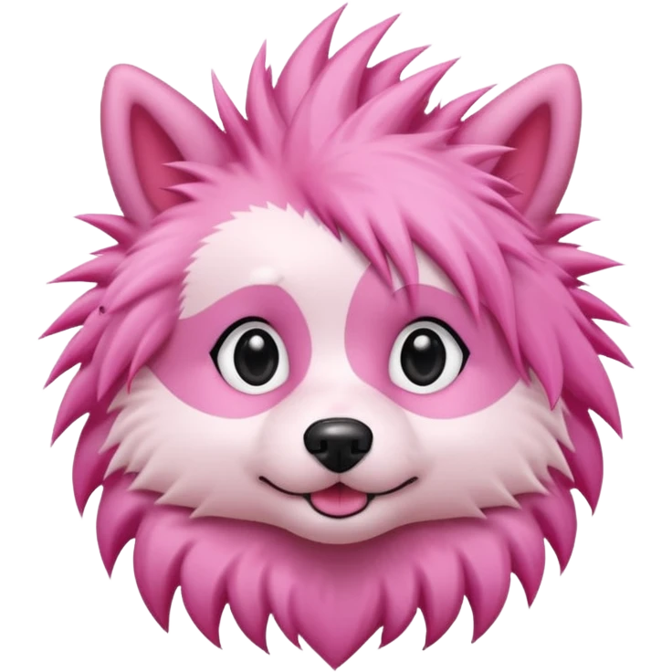 fancy pink spiky haired dog emoji