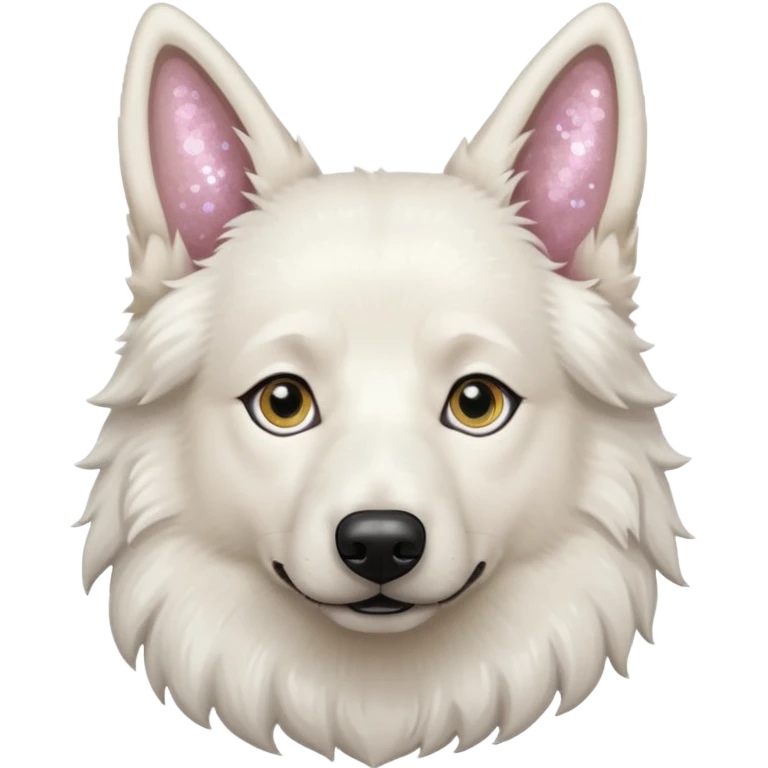 White belgian Shepard With glitter eyes  emoji