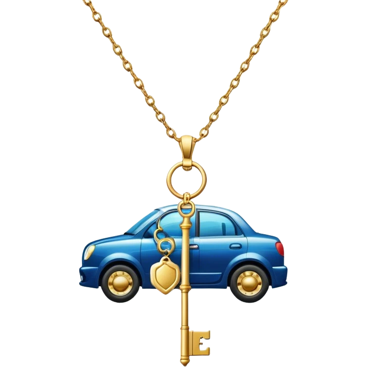 A necklace and a car key under the sea emoji