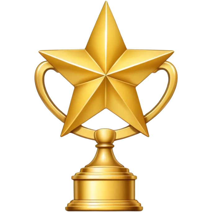 Gold trophy with a star on top emoji