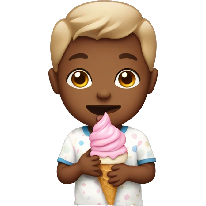 Baby with icecream emoji