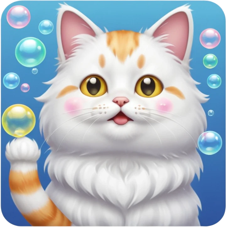 cat blowing bubbles emoji