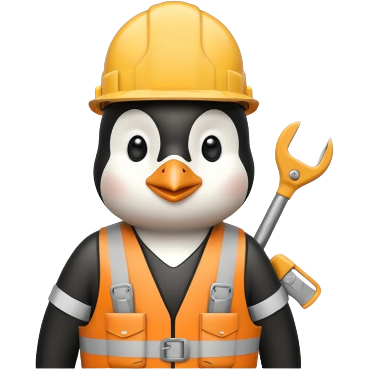 Penguin Construction Worker emoji