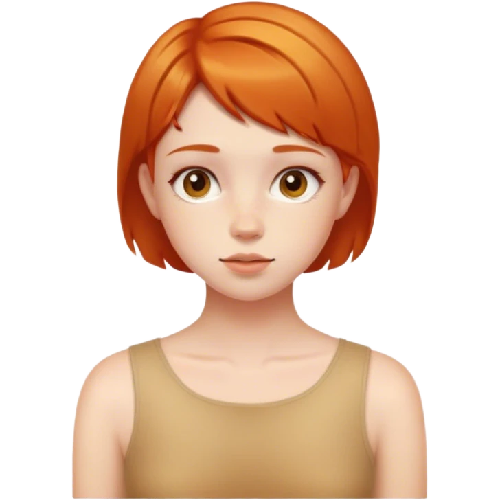 Girl with ginger short hair emoji