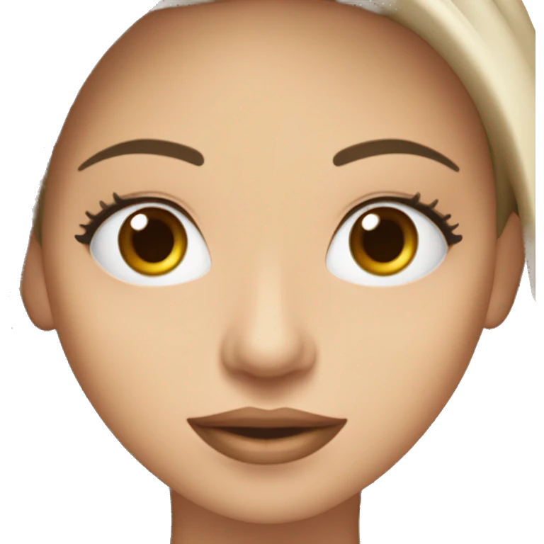 maestra blanca de cabello café largo ojos café boca rosa emoji