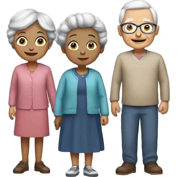 Grandma with a boy and girl emoji