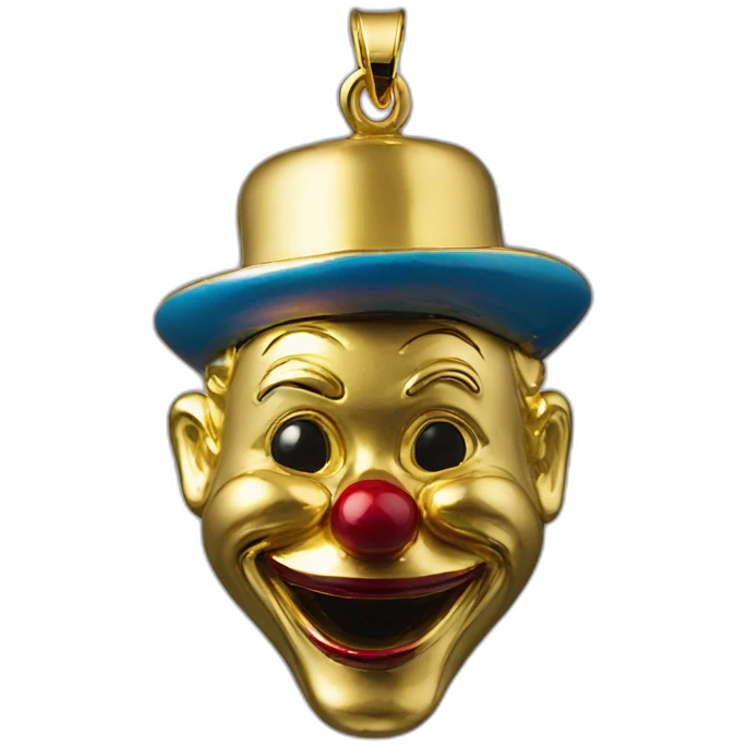 gold articulated clown pendant emoji