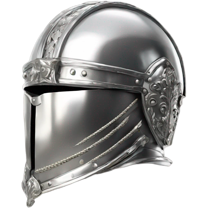 ornate french steel armet helmet chrome emoji