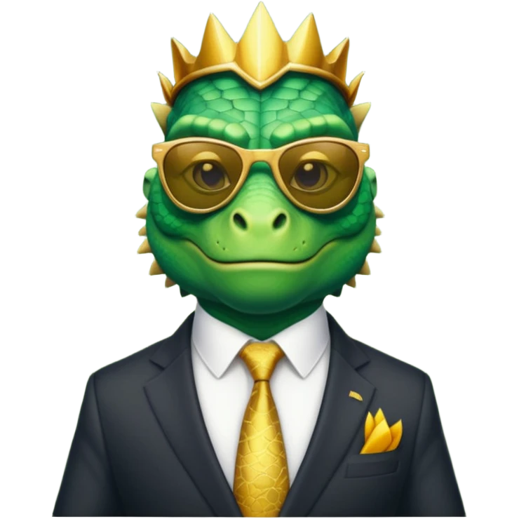 rich capitalist iguana king gold sunglasses emoji