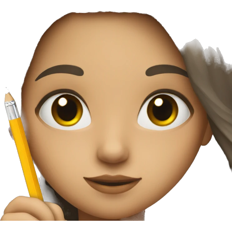 girl with the pencil emoji