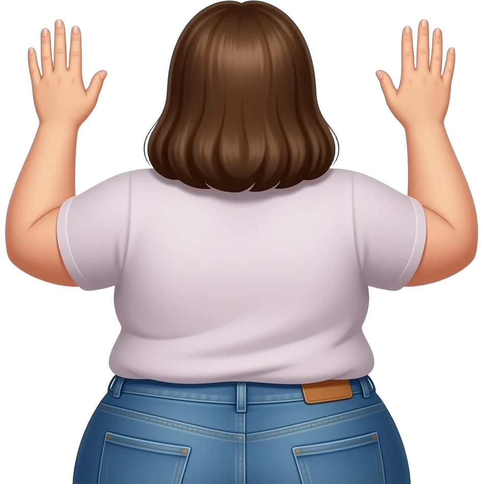 A thicc woman showing back with hands behind the wall emoji