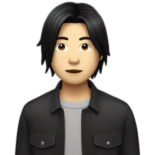 James Iha with black hair emoji