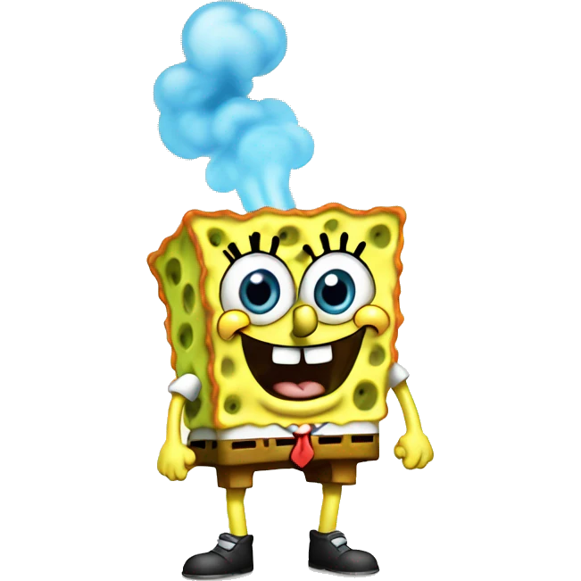 SpongeBob with smoke emoji