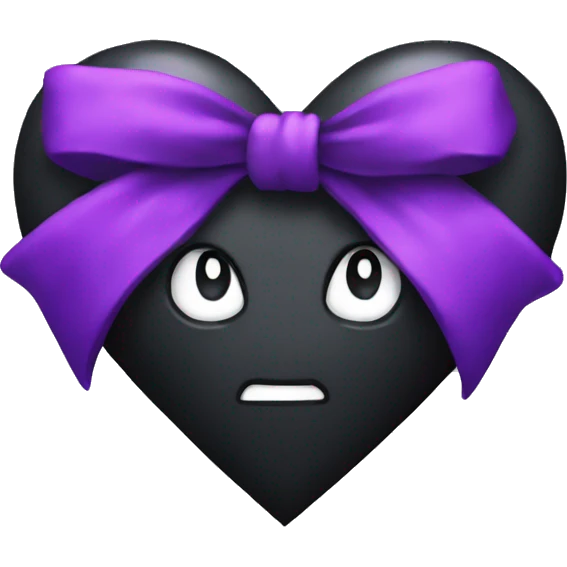 Goth heart with bow emoji