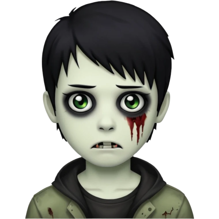 boy zombie with black hair emo emoji