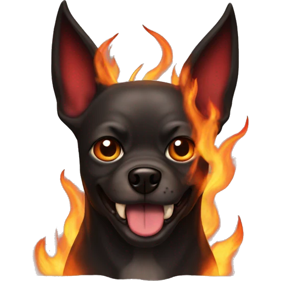 Dog devil fire emoji