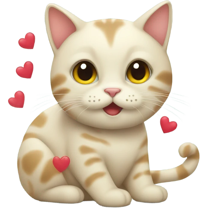 Cat and hearts emoji