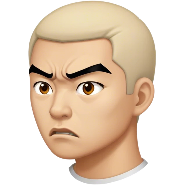 Angry Asian man side view emoji