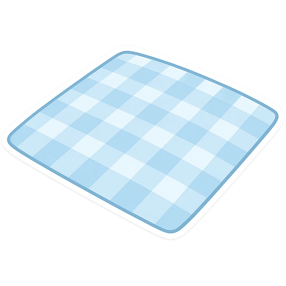 一个淡蓝色方格野餐垫 emoji