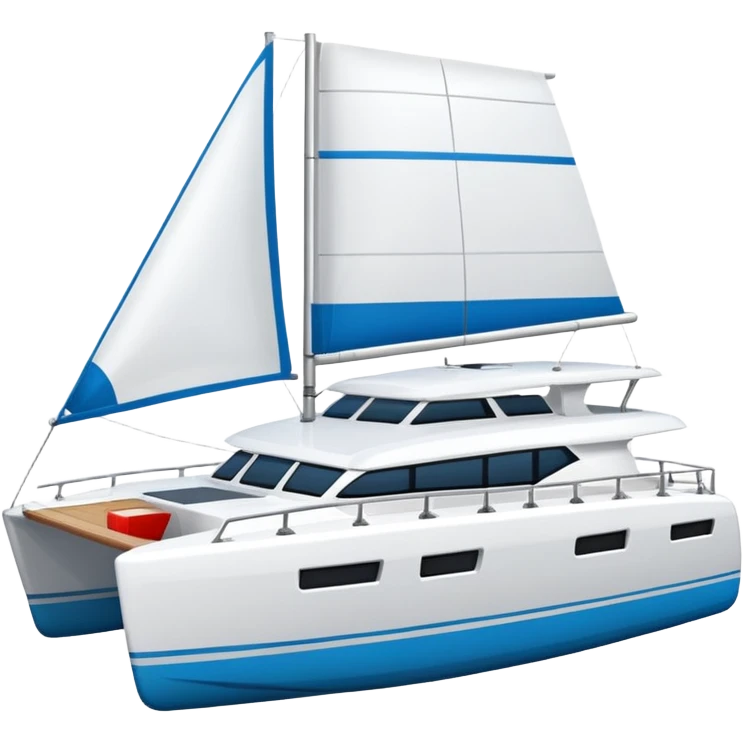 A catamaran with a white background. No wording or lettering on the boat  emoji