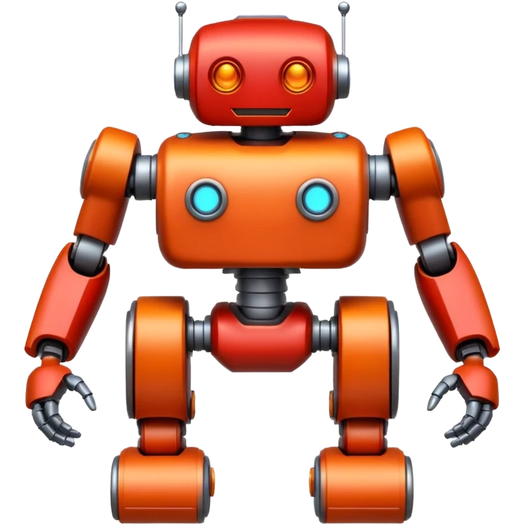 red and orange robot emoji