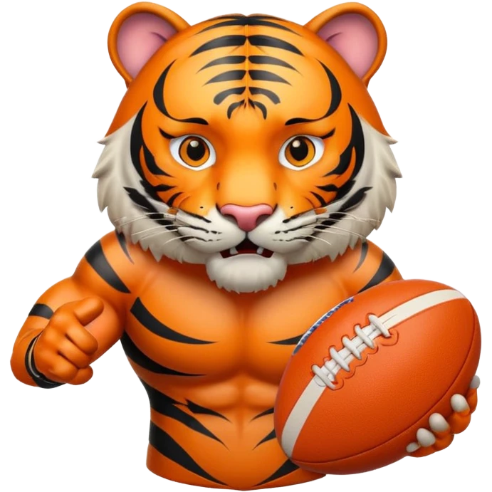A tiger playing rugby emoji