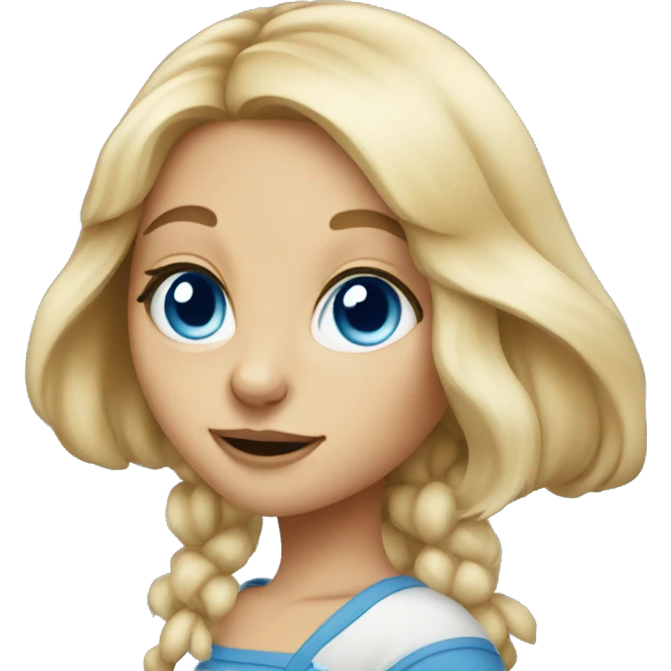 blue eyed blonde hare girl emoji